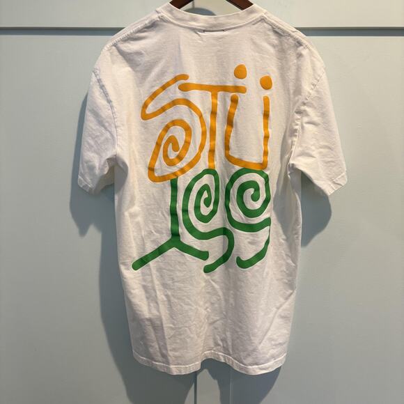 Stussy Shirt Mens XL White Still Loopy Short Sleeve Logo Streetwear Skate Surf - Picture 6 of 11
